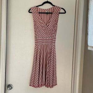 Sophie Max Striped Red and White Midi Dress